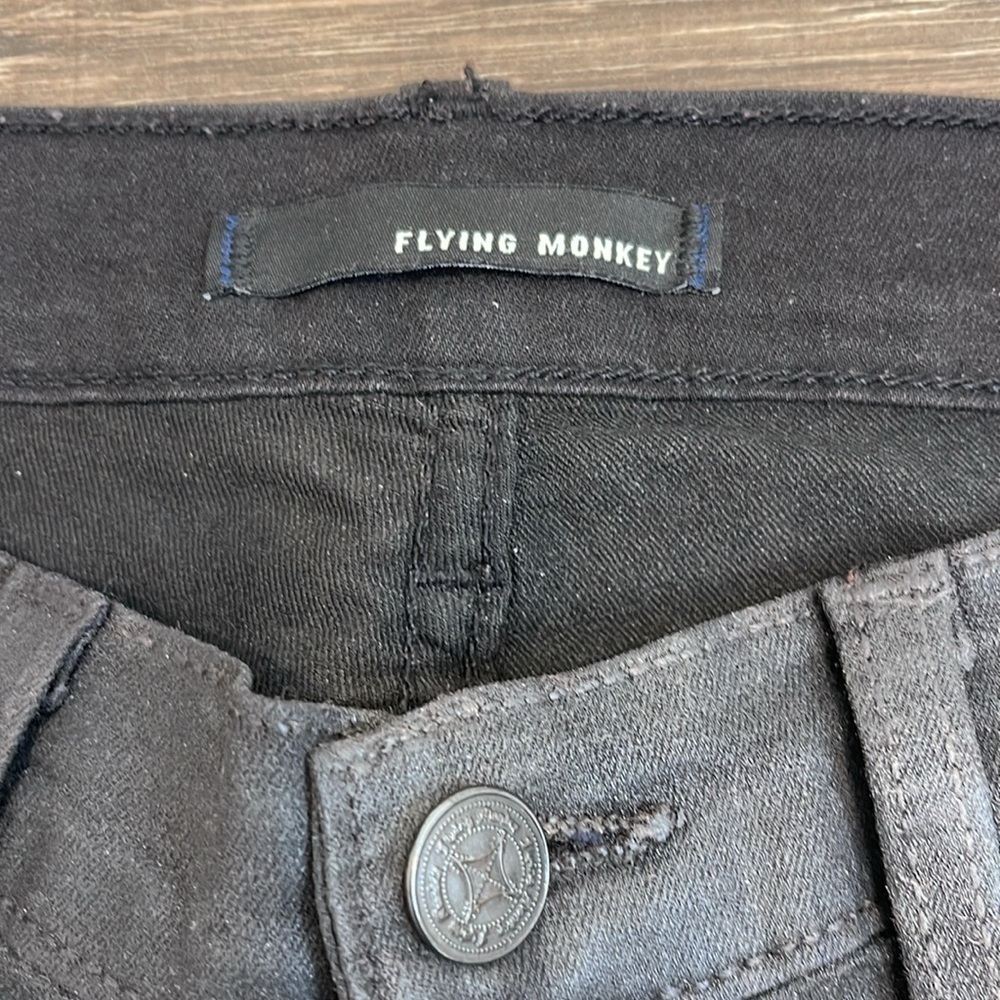 Flying Monkey Black Coated Skinny Jeans size 5 - Picture 3 of 6
